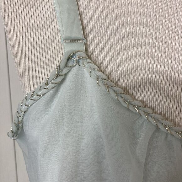 Vintage Fit Rite Chiffon Satiny Nightgown Nylon Braided Trim Fit Rite - Picture 8 of 16